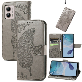 BUTTERFLY Knižkové puzdro pre Motorola Moto G53 5G - sivé