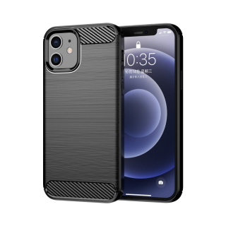 CARBON Zadný obal pre Apple iPhone 12 / iPhone 12 Pro - čierny