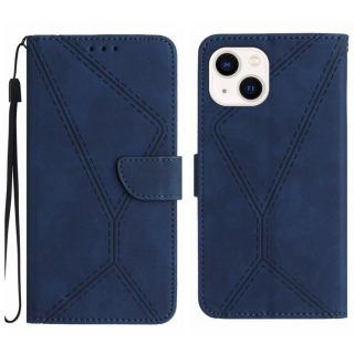 STITCHING Knižkové puzdro pre Apple iPhone 13 - modré