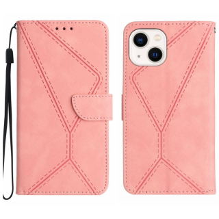 STITCHING Knižkové puzdro pre Apple iPhone 14 - ružové