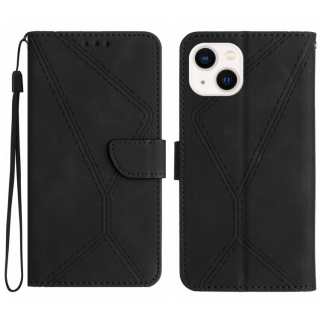 STITCHING Knižkové puzdro pre Apple iPhone 14 Plus - čierne
