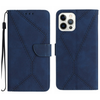STITCHING Knižkové puzdro pre Apple iPhone 15 Pro - modré