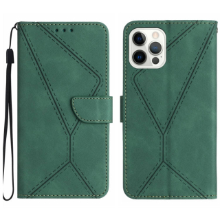 STITCHING Knižkové puzdro pre Apple iPhone 15 Pro - zelené