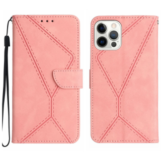 STITCHING Knižkové puzdro pre Apple iPhone 15 Pro - ružové