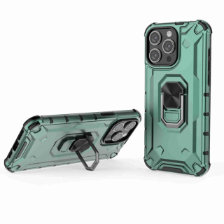 RING ARMOR Tvrdený kryt pre Apple iPhone 15 Pro - zelený