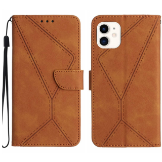 STITCHING Knižkové puzdro pre Apple iPhone 11 - hnedé