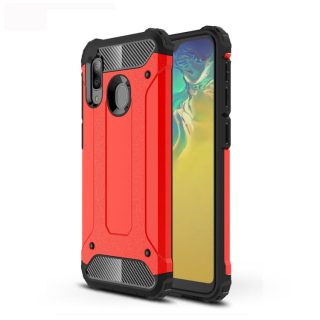 HYBRID ARMOR Tvrdený kryt na Samsung Galaxy A20e - červený