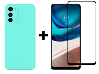 SKLO + KRYT 2v1 pre Motorola Moto G42 - Silikónový Zadný kryt MATT mentolový