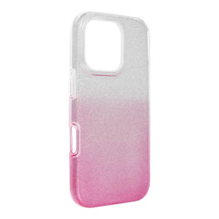 SHINING Puzdro na Apple iPhone 16 Pro transparentné ružové