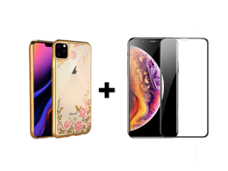 9D SKLO + KRYT 2v1 pre Apple iPhone 11 Pro Max Diamond zlaté