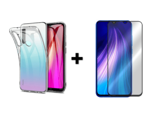 9D SKLO + PÚZDRO 2v1 pre Xiaomi Redmi Note 8 Priesvitné