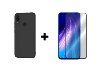 9D SKLO + PÚZDRO 2v1 pre Xiaomi Redmi Note 8 čierne