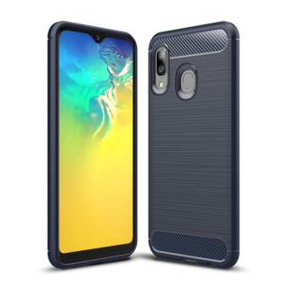 Silikónové puzdro pre Samsung Galaxy A20e - Carbon modré