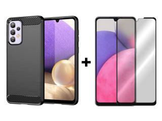 9D SKLO + PÚZDRO 2v1 pre Samsung Galaxy A33 5G - carbon čierne