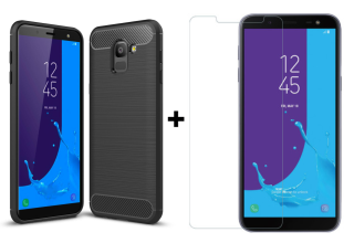 SKLO + PÚZDRO 2v1 pre SAMSUNG GALAXY J6 (2018) Carbon