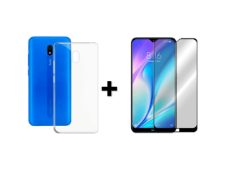 9D SKLO + PÚZDRO 2v1 pre Xiaomi Redmi 8 priesvitné