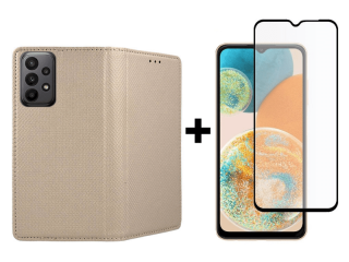 SKLO + PUZDRO 2v1 pre Samsung Galaxy A23 / A23 5G - Knižkové Smart Magnet zlaté