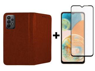 SKLO + PUZDRO 2v1 pre Samsung Galaxy A23 / A23 5G - Knižkové Smart Magnet hnedé