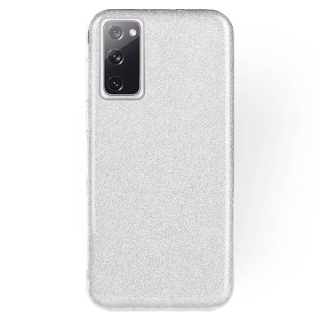 Silikónový kryt na Samsung Galaxy S20 FE - GLITTER strieborný