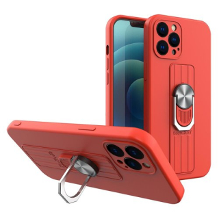 Silikonový kryt na Samsung Galaxy S20 - RING CASE červený