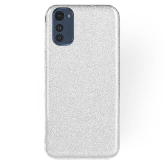 Silikónový kryt pre Motorola Moto E32 / E32s - GLITTER strieborný