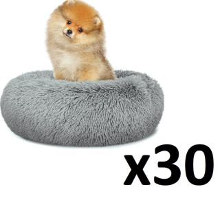 Plyšová posteľ S 40cm - svetlosivá x 30
