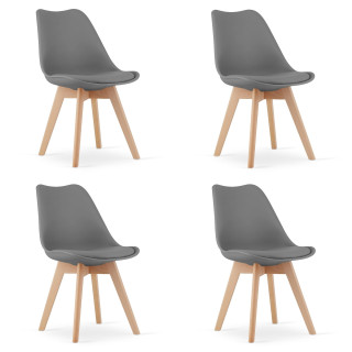 Stolička MARK grafit / prírodné nohy x 4