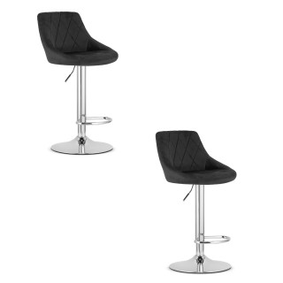 Stolička KAST - čierny zamat / chrómová podnož x 2