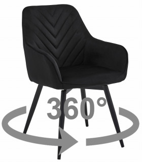 Stolička NANA360 - čierny zamat / čierne nohy x 1